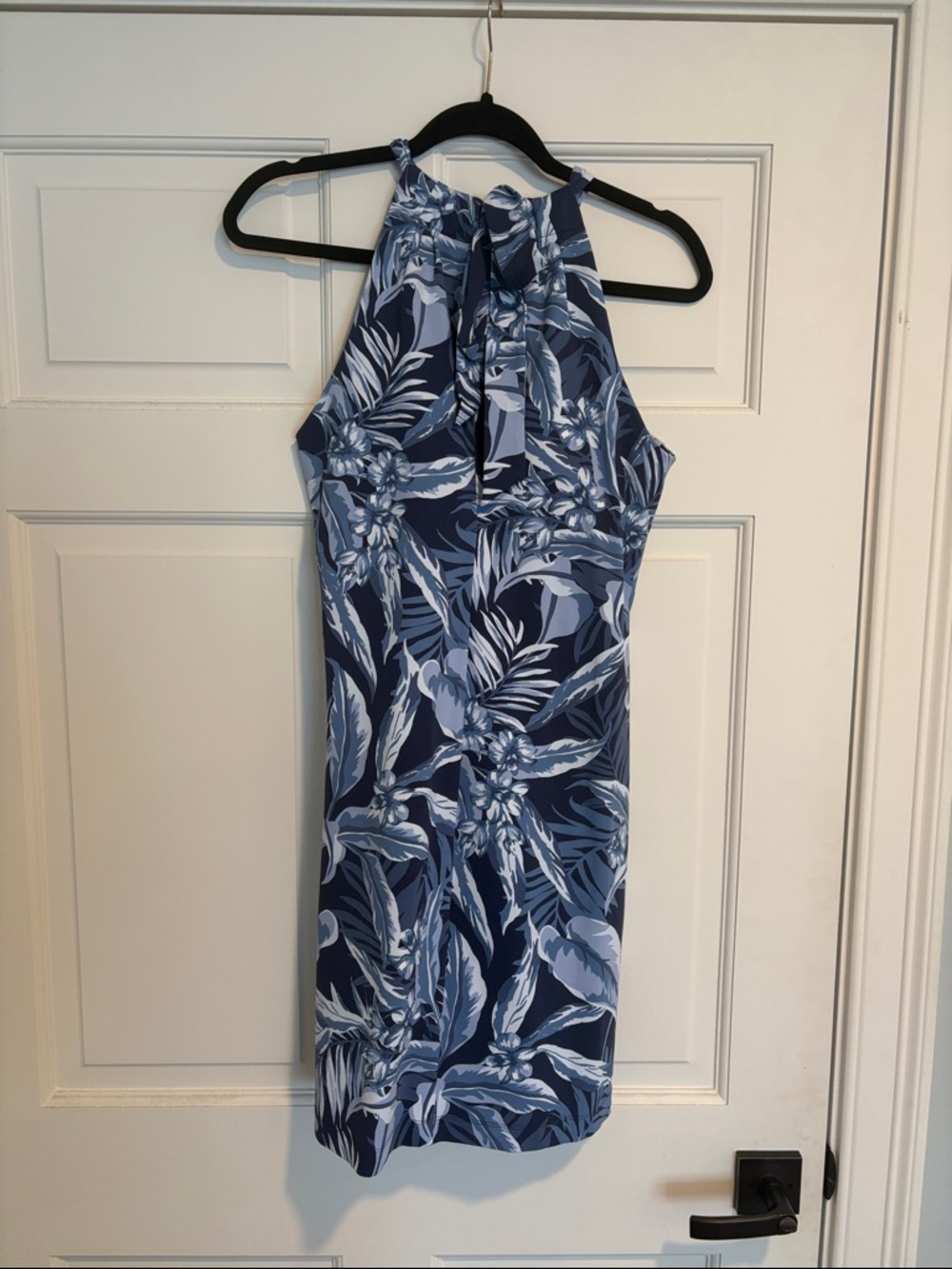 Tommy Bahamas Island Zone Navy & Light Blue Tropical Halter Mini Dress - Picture 2 of 4